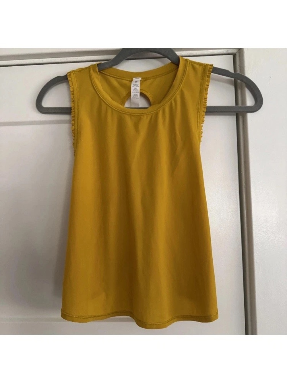 Lululemon Fast As Light Frilled Breezy Tank Top Ladies, Sz 4, Honey Yellow, EUC